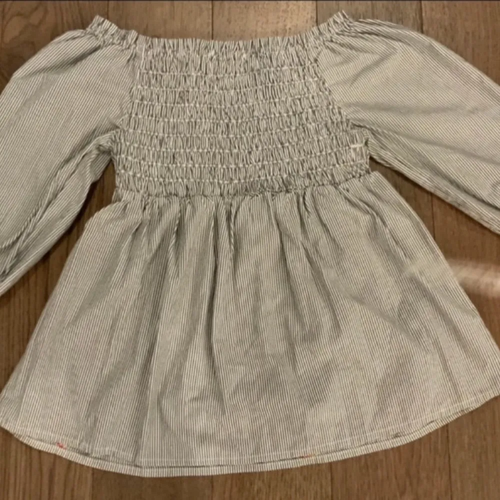 Womens Charming Striped shirt Floral Accents XL Gray - Image 2