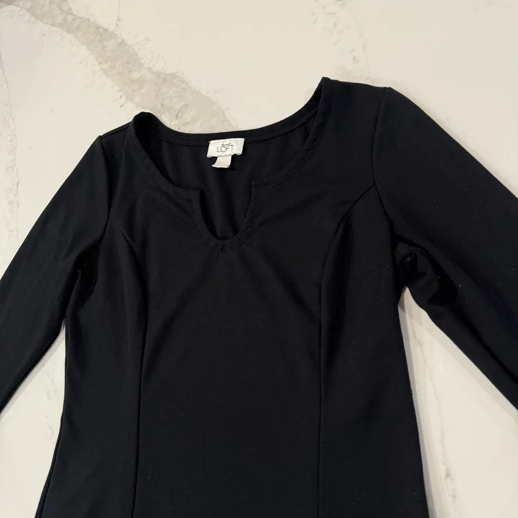 Ann Taylor LOFT 3/4 Sleeve Bodycon Cocktail Dress Women’s 10 Little Black Dress - Image 3