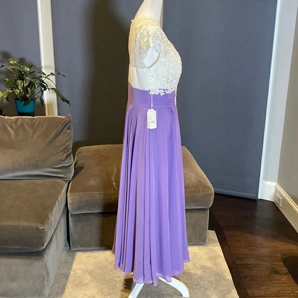 Women’s Ivory Lace Top Chiffon V - Image 8