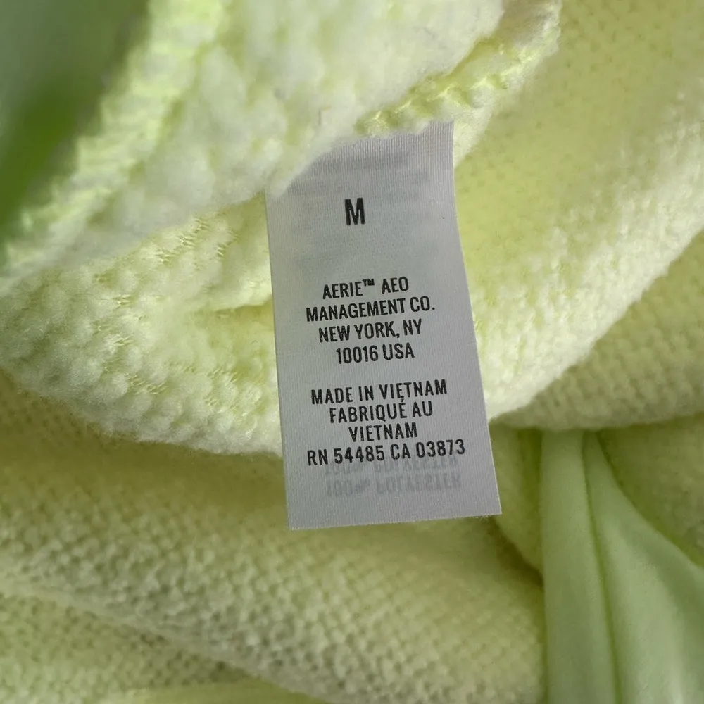 Aerie NWT Cloud Sherpa Oversized pullover tennis ball green sz medium 24” p2p - Image 6