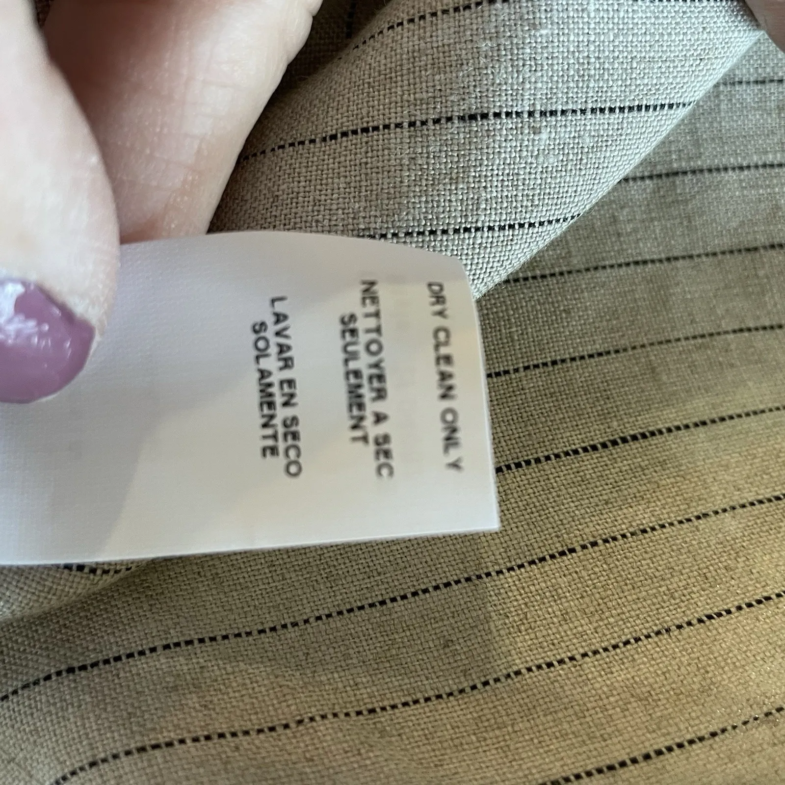 Fifteen Twenty Striped Maxi 100%‎ Linen Beige Sleeveless Belted USA Women's S - Image 9