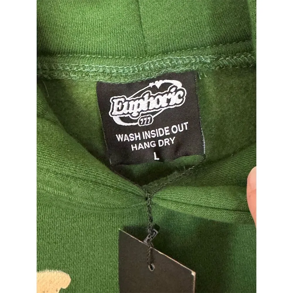 Euphoric Mental Health Matters Hoodie Unisex Standard L Forest Green Pullover Size L - Image 3