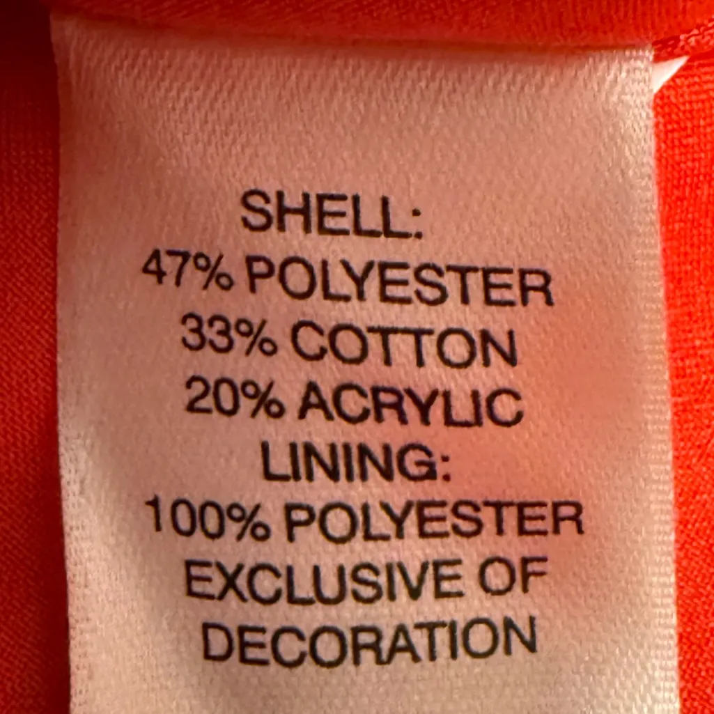 Chico’s Tweed Single Button Full Zip Long Sleeve Jacket Orange‎ Size 0 (4) - Image 9