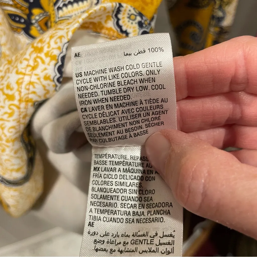 Cute soft pima cotton mustard seed paisley floral 3/4 sleeve boat neck top - Image 5