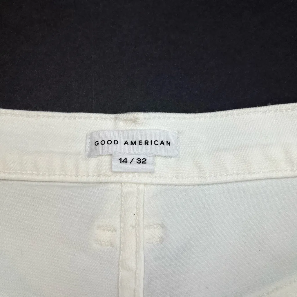 Good American Shorts‎ Good 90s Womens Size 14 / 32 White Denim Distressed NEW - Image 2