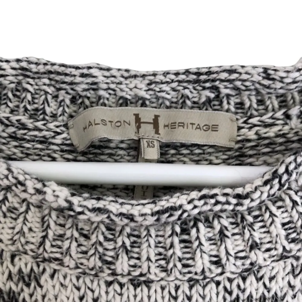 Halston Heritage T-shirt Knit Sweater Short Sleeve Blouse XS Women Grey Cotton - Image 3