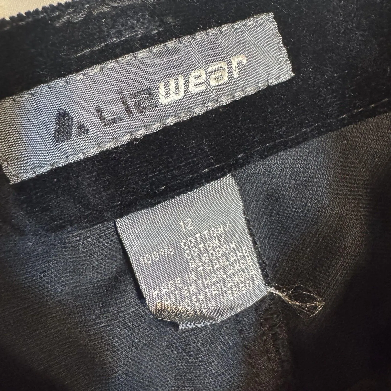 Lizwear Velvet Jacket Pants Set Womens Small/12 Black 100% Cotton Zip 5-Pocket - Image 10