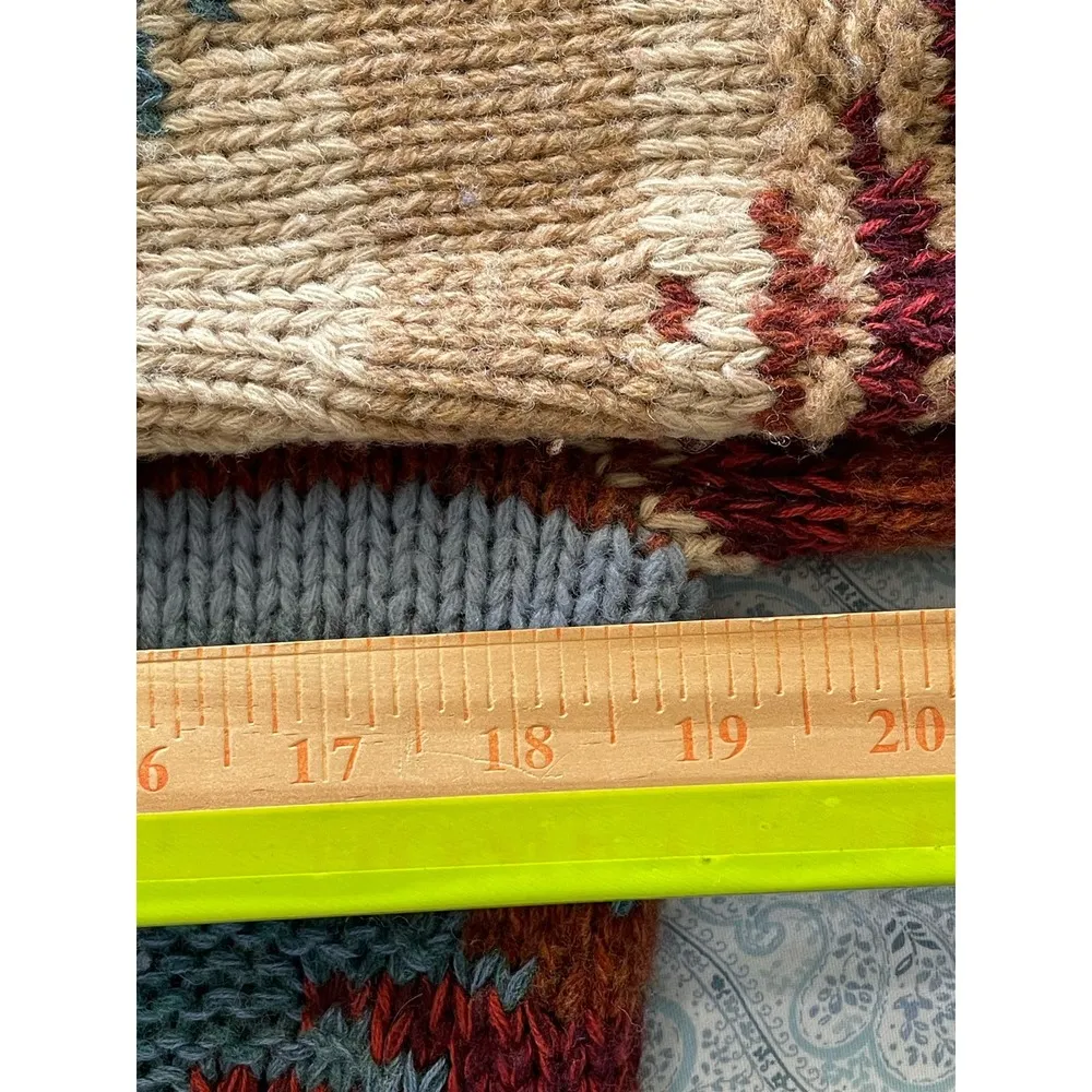 The Territory Ahead Southwest Button Front Sweater Blue Tan Rust Size Small - Image 7