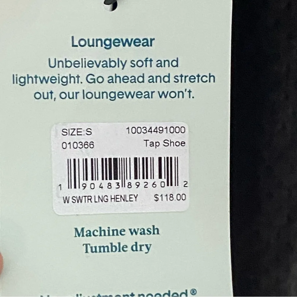 Tommy John Sweater knit lounge set in black size small. Henley sweater w joggers - Image 5