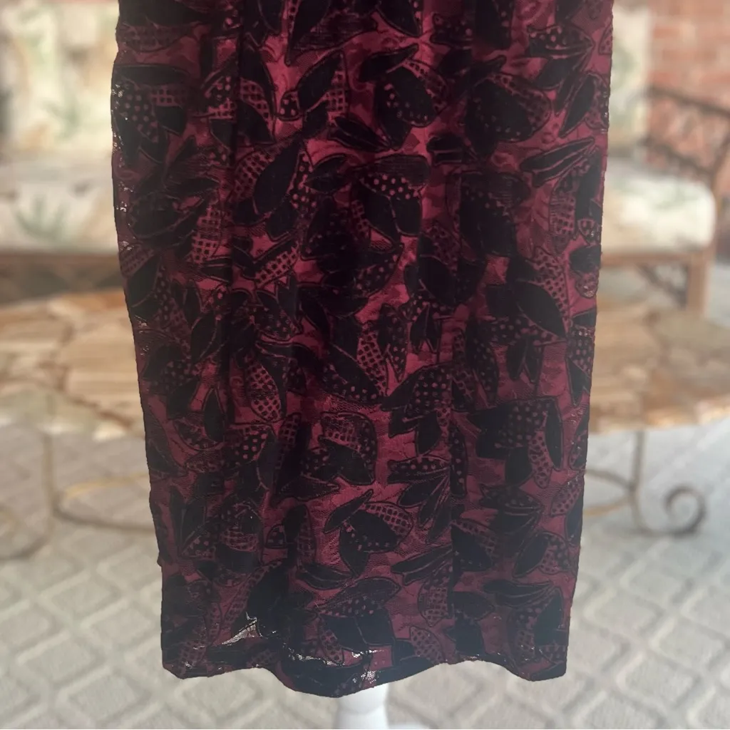 NWT Maeve Anthropologie Elorn Dress Ruched Lace Burgundy Black 2 Cocktail Party - Image 11