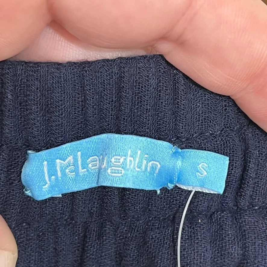 J Mclaughlin Womens Abbott Shorts Small NWT $138 Pull On Cotton Solid Navy Blue - Image 4