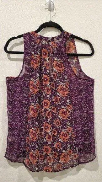 ALICE BLUE StitchFix Purple Floral Sleeveless - Image 2