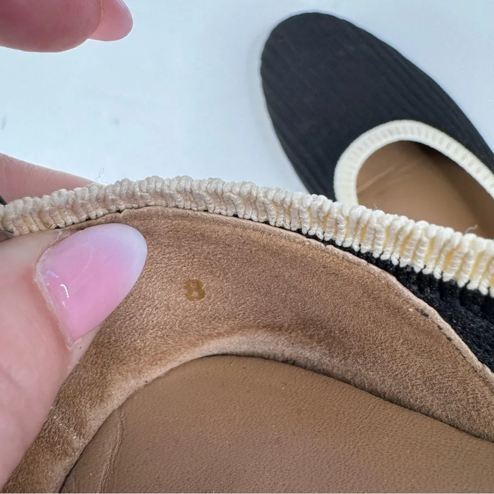 Everlane ReKnit Day Glove Black and White Ballet Flats Size 8 - Image 7