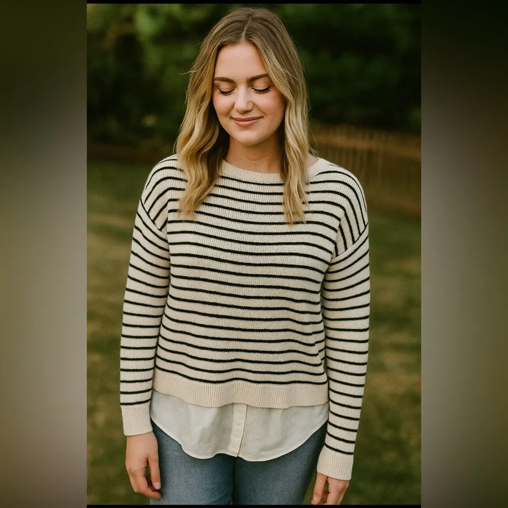 Ralph Lauren LRL Pullover Long Sleeve Striped Sweater - Image 2