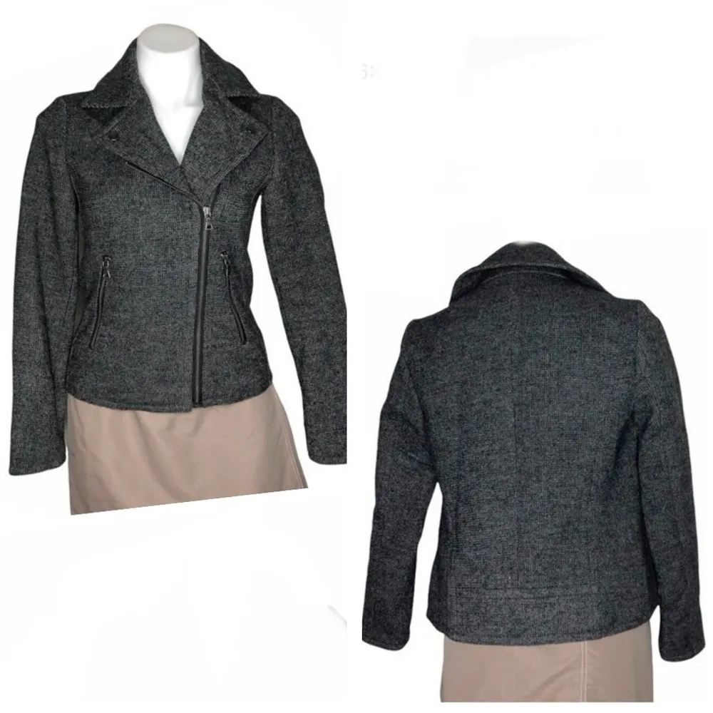 DOWNEAST Fabric Moto Jacket Salt & Pepper Womens Size XS - Image 10