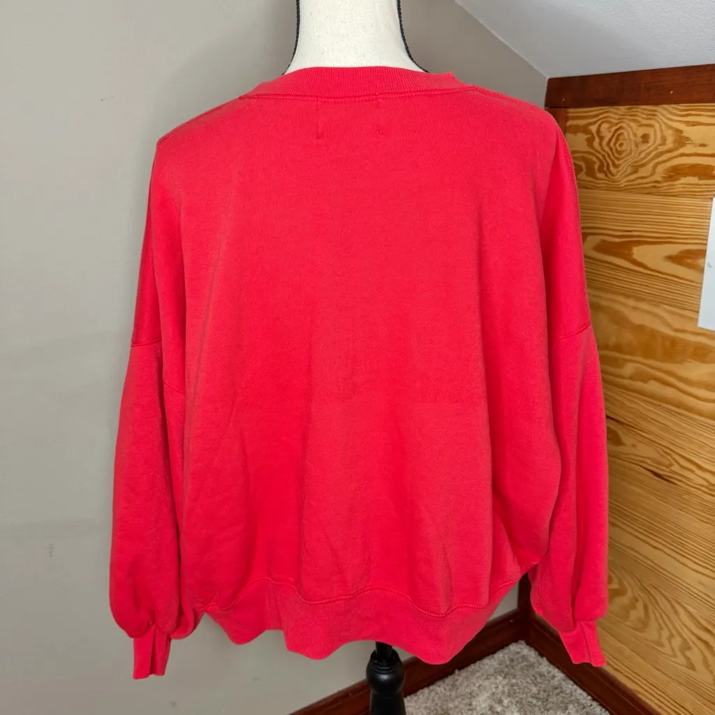 Judith March By The Seaside Pullover Sweatshirt Red Small S Rhinestone Flag - Image 3