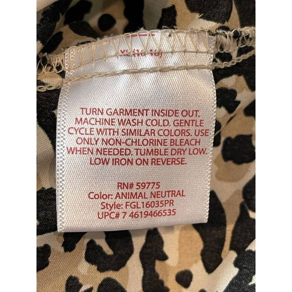 Faded Glory Sleeveless Semi Sheer Animal Cheetah Print Top XL - Image 9