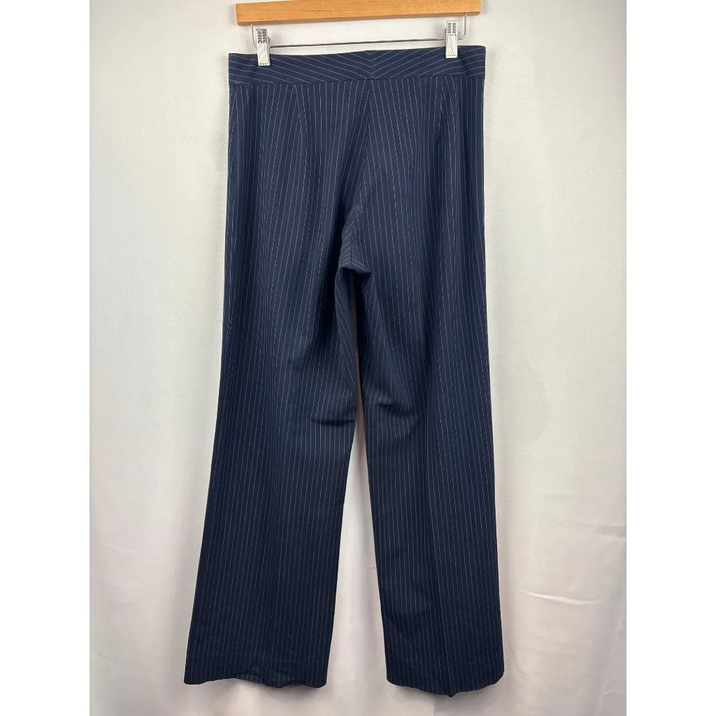 Women’s The Limited Stretch Size 6 Navy with White Pinstripes Slacks - Image 3