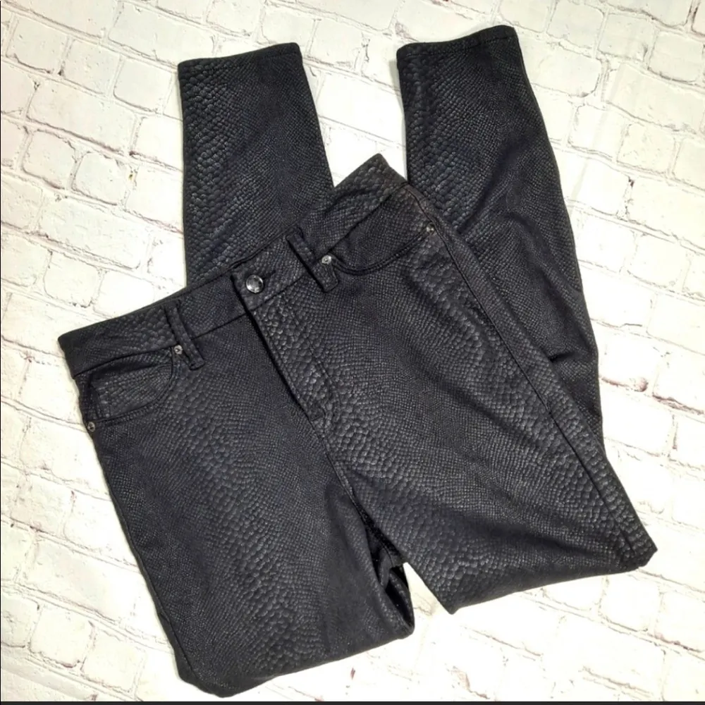 Good American Grey Snakeskin Metallic Coated High Rise Skinny Jeans NWT Grunge 0 - Image 8