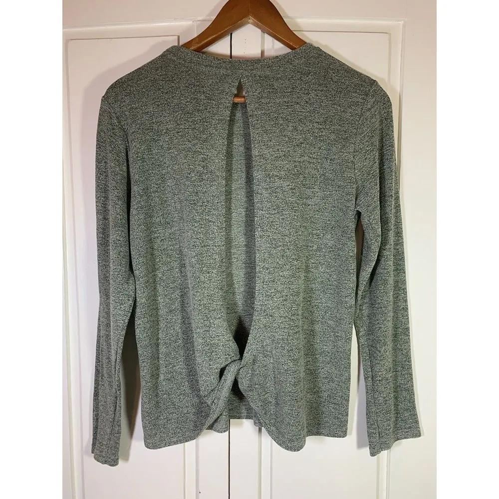 Laslulu Open Back Twist Top Womens Medium Green Stretch Sexy Comfort Basic‎ - Image 3