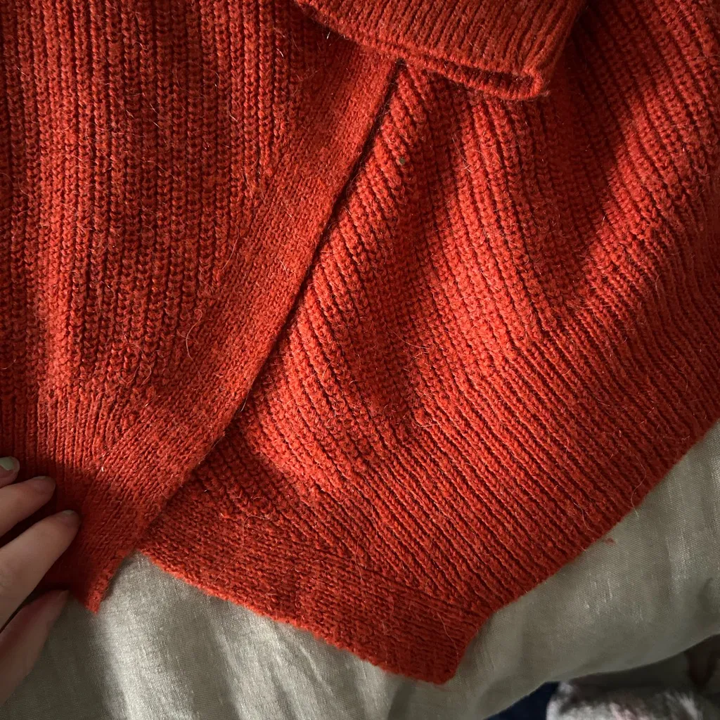 Banana Republic Butterfly Front Women's Orange Sweater wool mohair blend m/l - Image 4