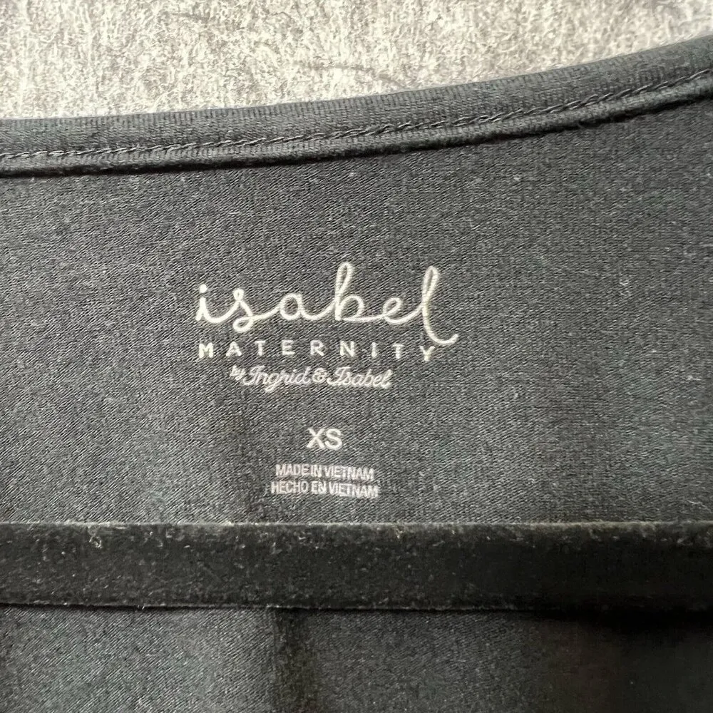 Isabel Maternity Dress XS Black Tank Midi Ruched Sides Sleeveless Stretchy Comfy Size undefined - Image 6