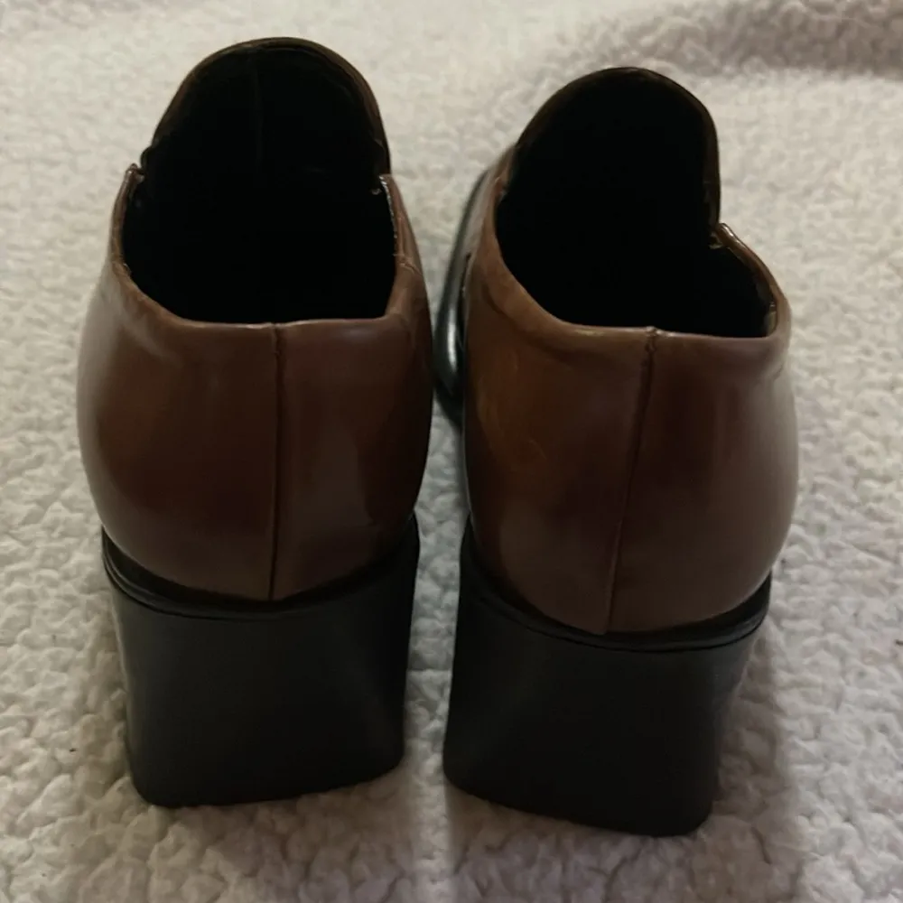 Aldo Women’s Leather chunky Y2K  Shoes Loafers Size 5.5U.S Brown Casual Slip on - Image 4