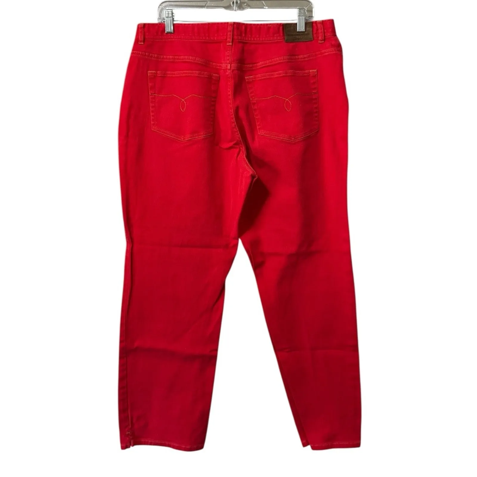 Lauren Jeans Co Ralph Lauren Jeans Womens 16 Red Classic Straight Stretch Pants - Image 2