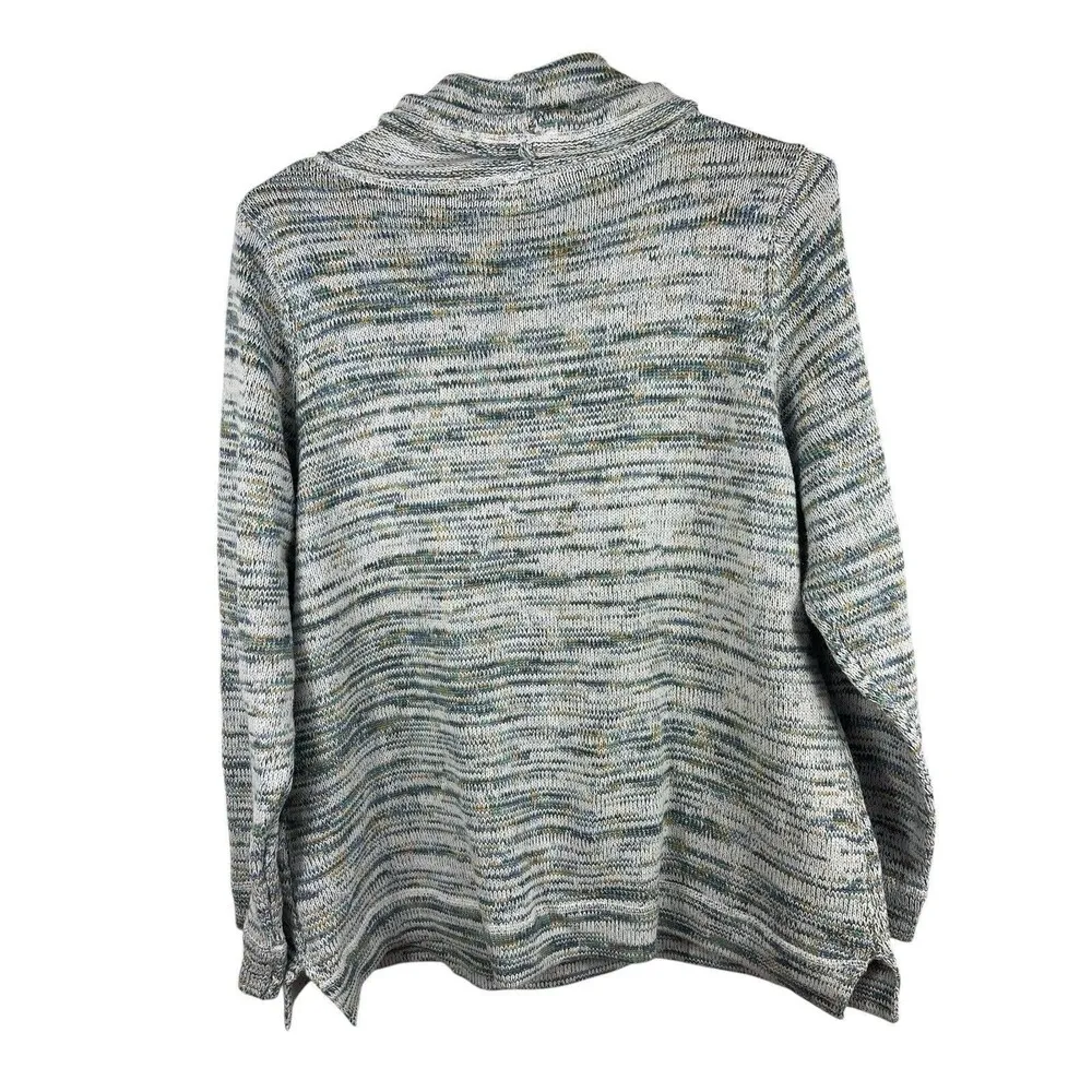 Preswick And Moore Cream Multi Color Cowl Front Pocket Pullover Sweater 3x - Image 3