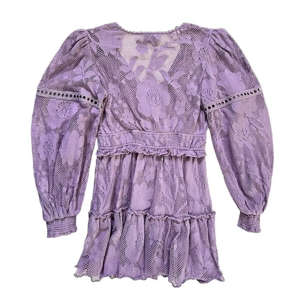 HEMANT AND NANDITA Nysa Short Dress‎ in Lavender Purple - Image 7