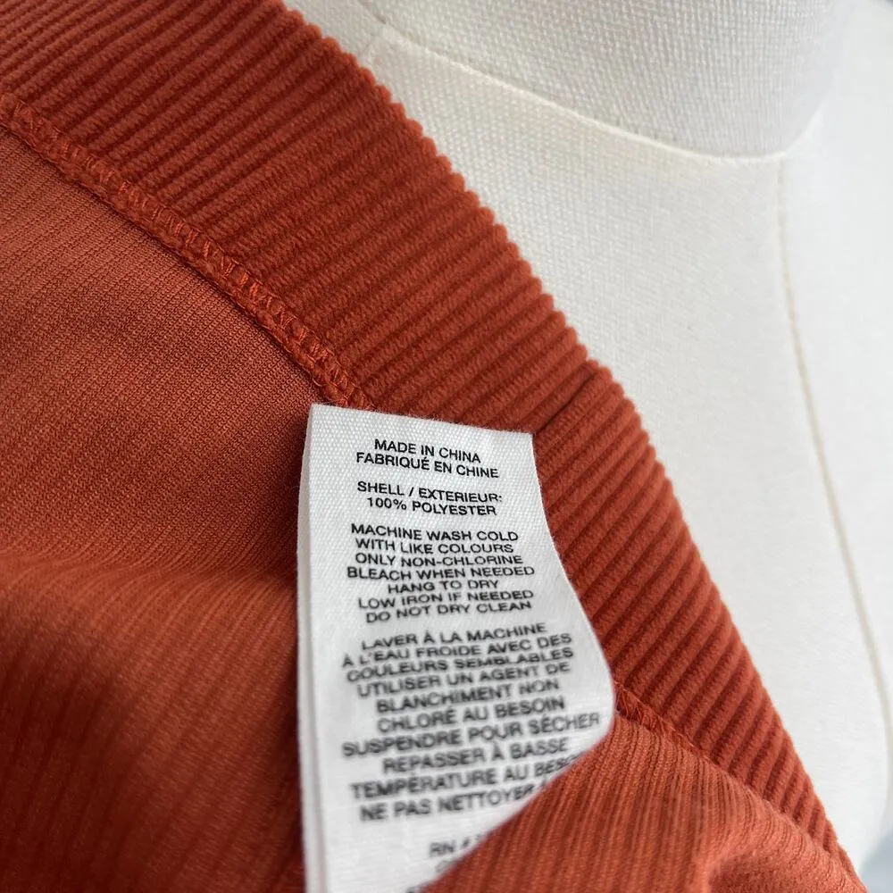 Avec Les Filles Relaxed Corduroy Shacket Oversized Burnt Orange Rust Size Large - Image 13