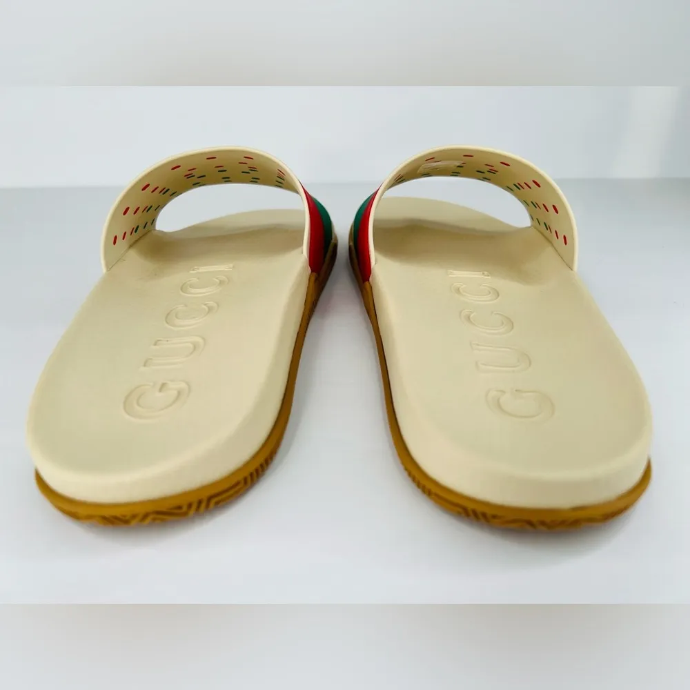 GUCCI Pursuit Women Double G Interlocking GG Logo Rubber Slide Sandals EU 39 - Image 6