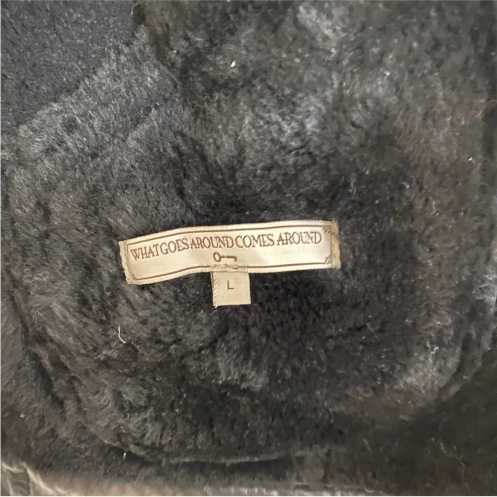 Vintage lamb sheep skin with leather trim bomber jacket - Image 3