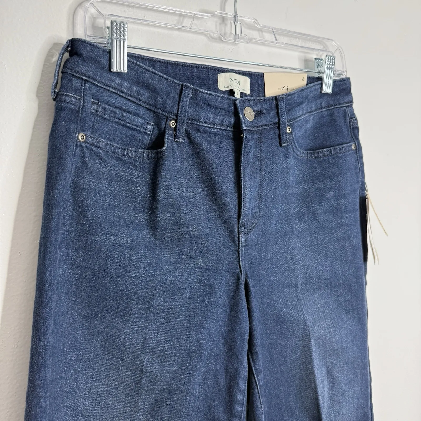 NWT NYDJ Kristie‎ 80's Bermuda Jean Shorts Inspire Wash Raw Hem Size 6 - Image 8