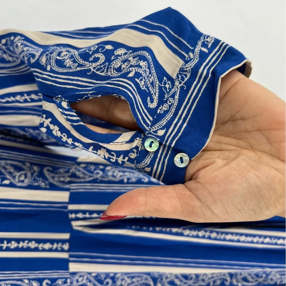 Free People‎ After The Storm Maxi Dress Button Front Paisley 3/4 Sleeve Boho - Image 5