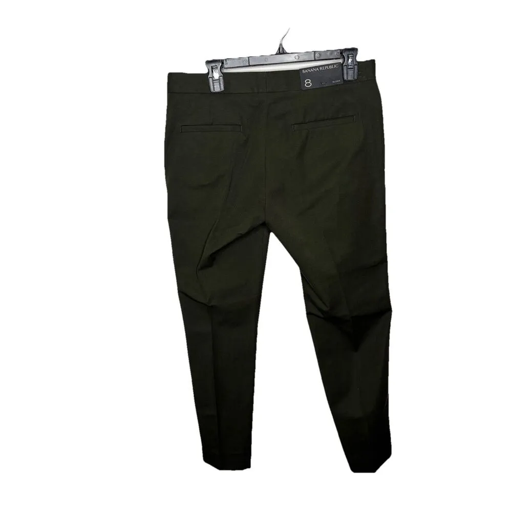 Banana Republic Sloan Side Stripe Skinny Fit Ankle Pants Olive Green Size 8 New - Image 2