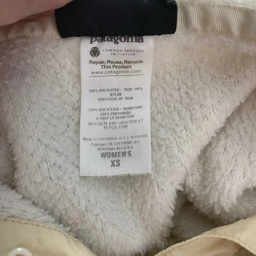 Patagonia Re-Tool Snap-T‎ Fleece Pullover Hoodie Sweatshirt Cream Size US XS - Image 13