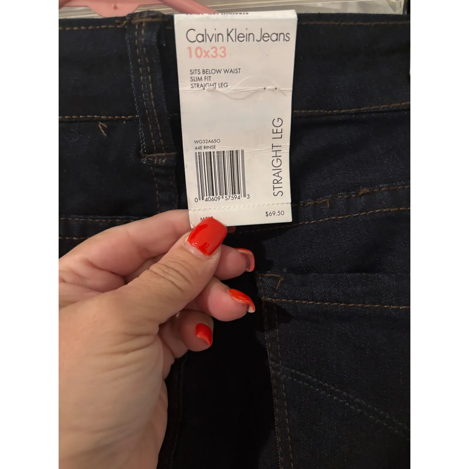 Calvin‎ Klein Jeans Straight Leg Slim Fit Dark Wash Denim Jeans 30x33 - Image 3