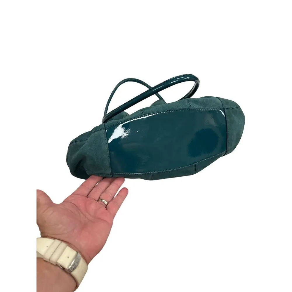 Cole Haan women’s green leather suede handbag purse medium size SKU 3557 - Image 13