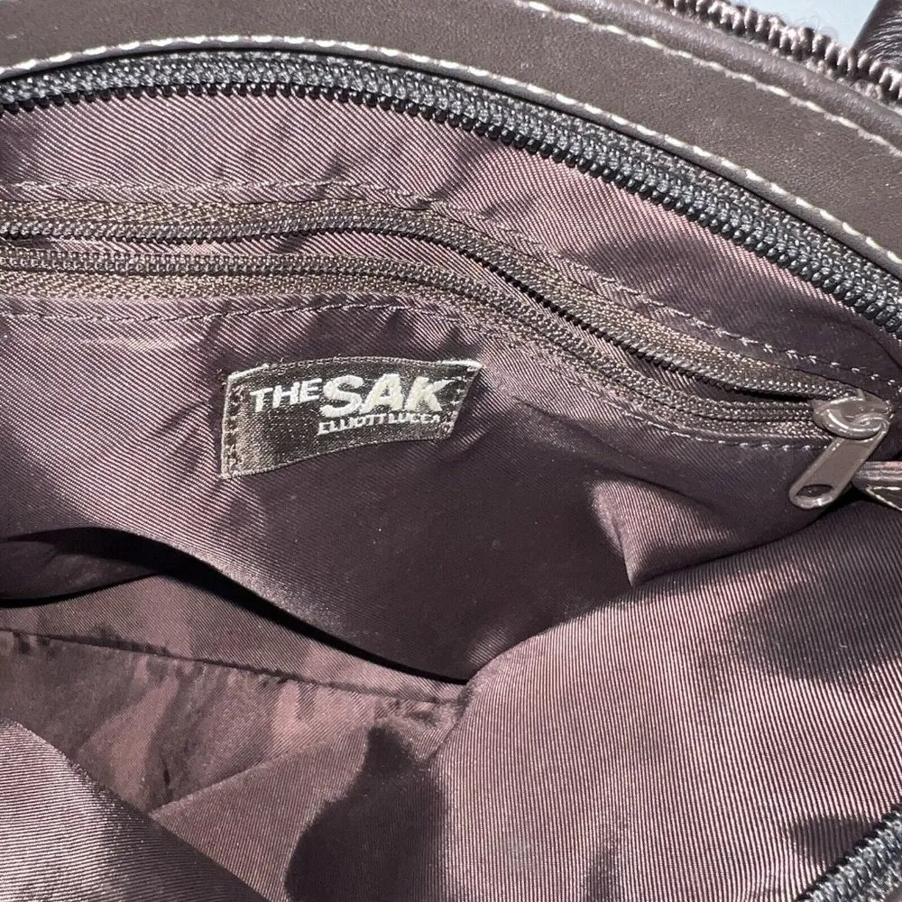 The Sak Tote Clutch Purse Brown Crochet Boho Handbag Womens Ladies - Image 4