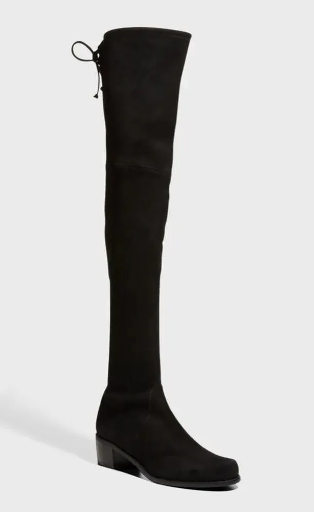 Stuart Weitzman Tieland Suede Over-The-Knee Boots Black Suede size 8.5 - Image 6