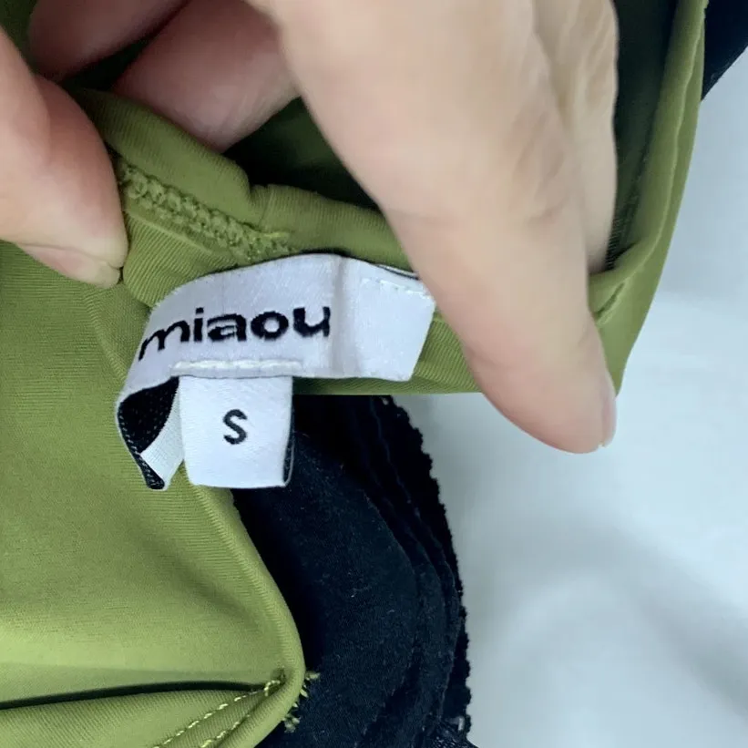 Miaou Renzo Tank Crop Top Green Womens Small - Image 12