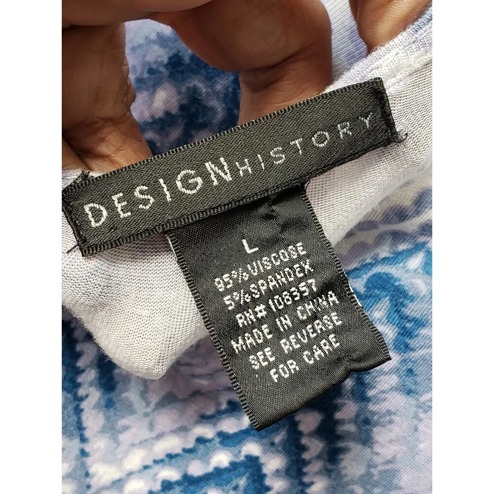 Design History Long Maxi Dress Women's L Multi Chevron Plunge V Neck Twist Front - Image 4