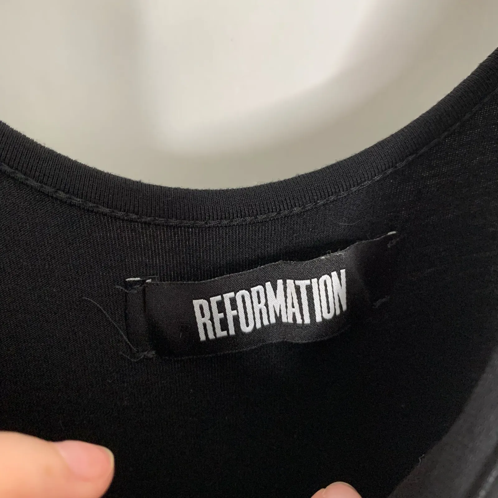 Reformation A-Line Fitted Scoop Neck Midi Length Dress Womens Small Black - Image 10