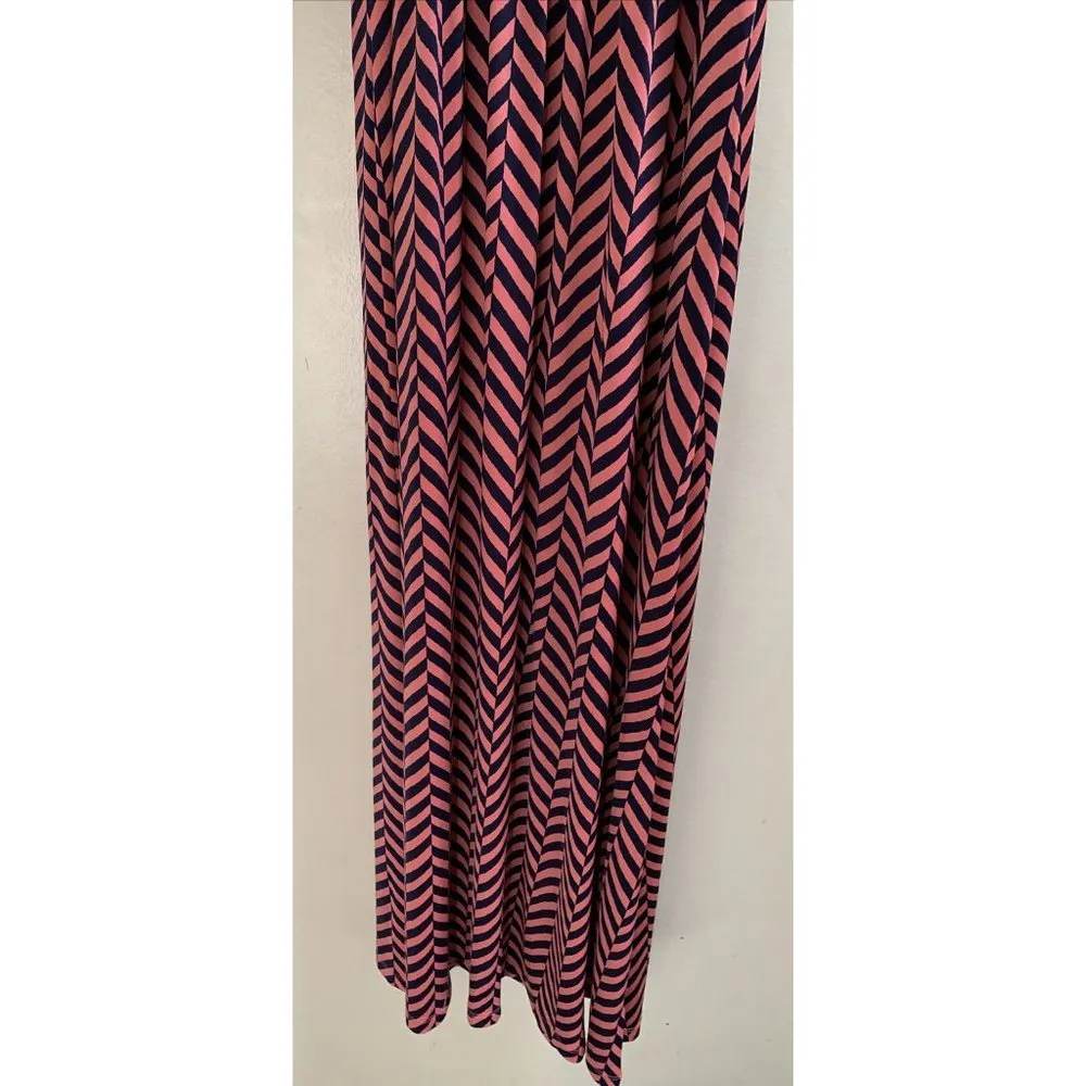Ann Taylor LOFT Pink Blue Stripe Maxi Sun Dress Large Sleeveless RARE GORGEOUS - Image 7