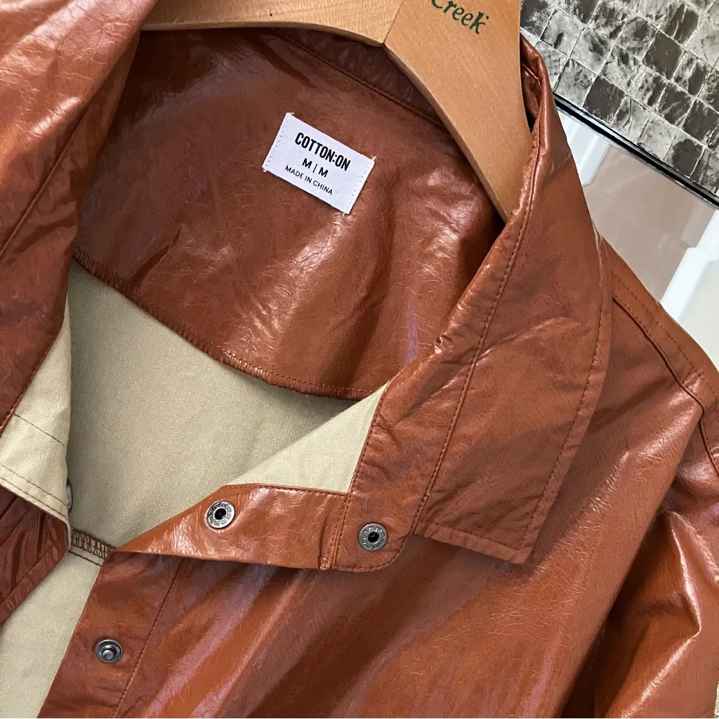 Cotton On faux patent leather button down - Image 2