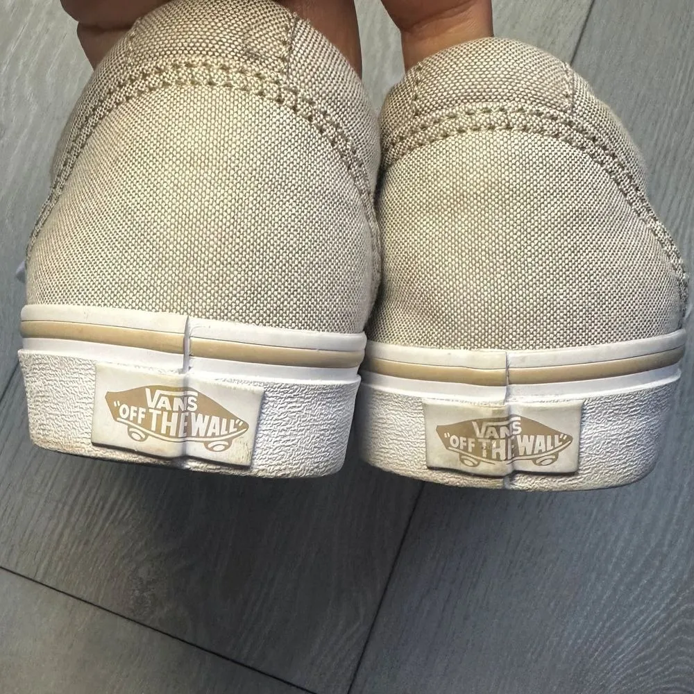 Vans old skool neutral‎ beige white women's 7 casual sneaker shoe skater shoes - Image 5