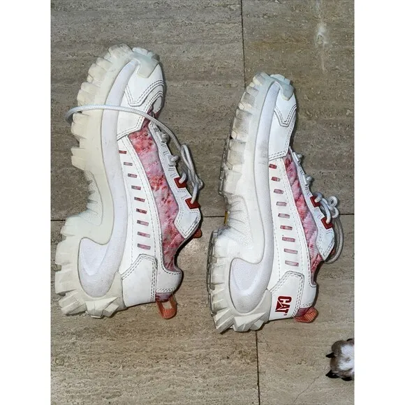 Caterpillar Womens size 6.5 Pink‎ & White Lace Up Athleisure Shoes - Image 8