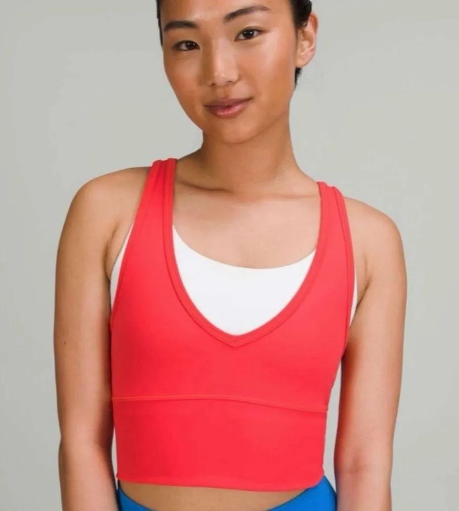 Lululemon Athletica Power Pivot Bright Carnation Red Athletic Tank SIZE 2 - Image 4