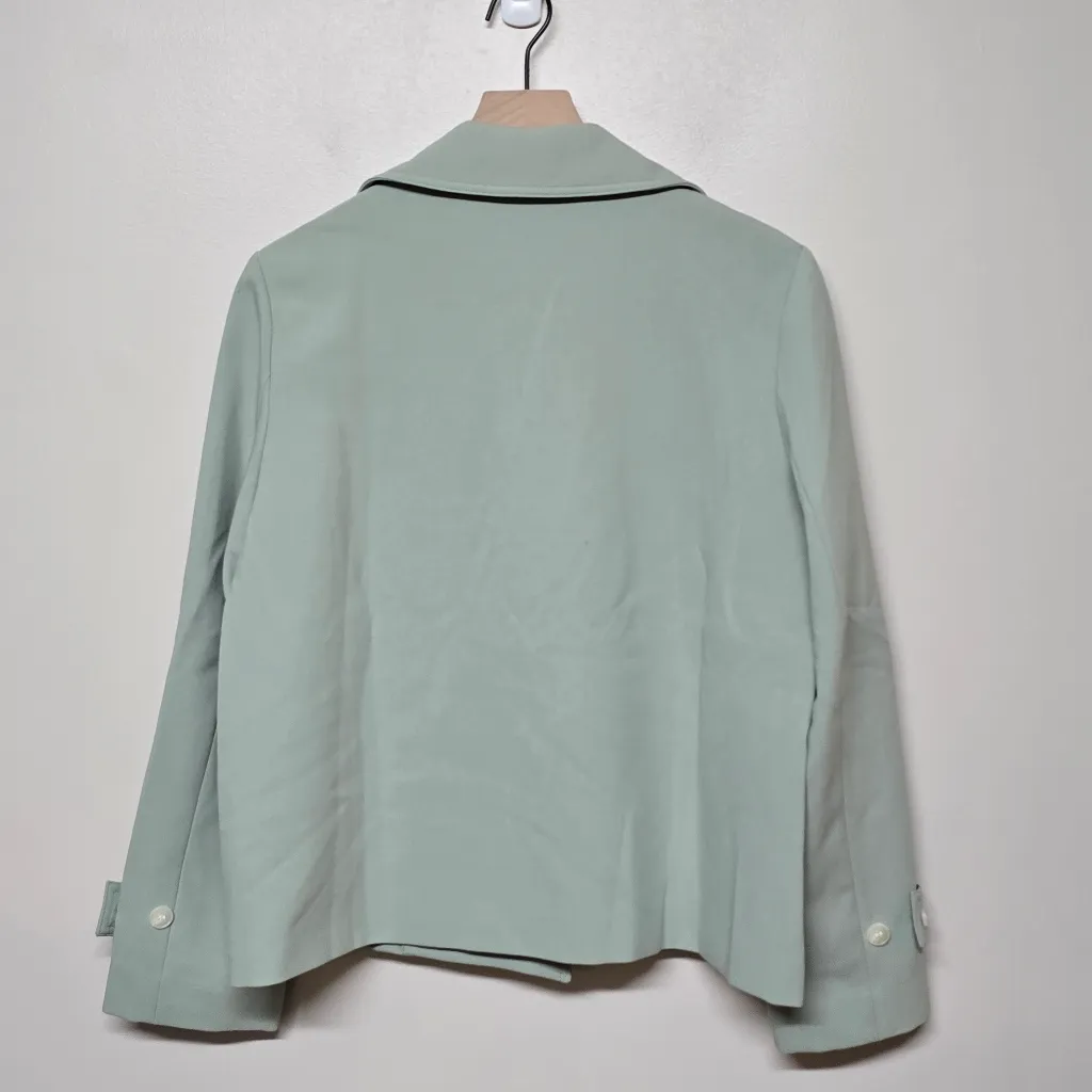 Goelia Womens Mint Green Crop Trench Coat Sz XL US 10 NWT‎ - Image 5